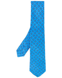 Cravate imprimée bleue Kiton