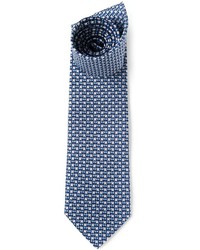 Cravate imprimée bleue Salvatore Ferragamo