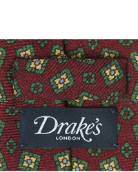 Cravate imprimée bordeaux Drakes