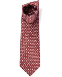 Cravate imprimée bordeaux Lanvin