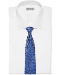 Cravate imprimée cachemire bleue Charvet