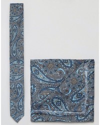 Cravate imprimée cachemire bleue Asos