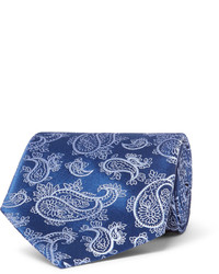 Cravate imprimée cachemire bleue Charvet