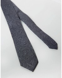 Cravate imprimée cachemire noire Asos
