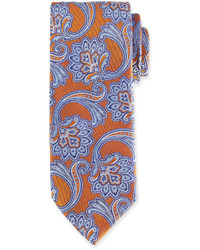 Cravate imprimée cachemire orange