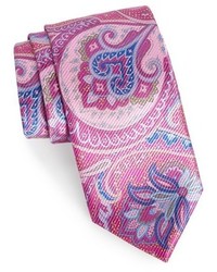 Cravate imprimée cachemire rose