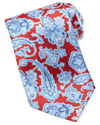 Cravate imprimée cachemire rouge