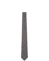 Cravate imprimée gris foncé Burberry