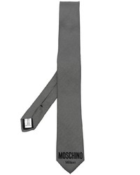 Cravate imprimée gris foncé Moschino