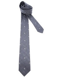 Cravate imprimée grise Alexander McQueen