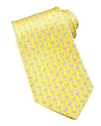 Cravate imprimée jaune