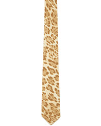 Cravate imprimée léopard marron clair