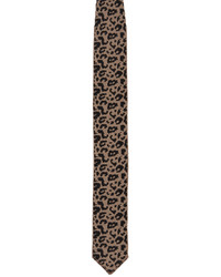 Cravate imprimée léopard marron