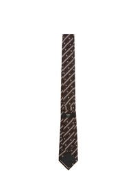 Cravate imprimée marron foncé Fendi