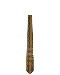 Cravate imprimée marron Gucci