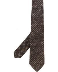 Cravate imprimée marron Kiton