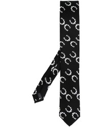 Cravate imprimée noire et blanche Dolce & Gabbana