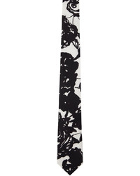 Cravate imprimée noire et blanche Dries Van Noten