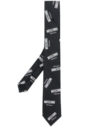Cravate imprimée noire et blanche Moschino