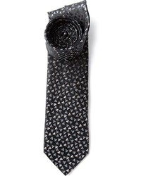 Cravate imprimée noire Lanvin