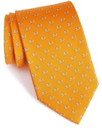 Cravate imprimée orange