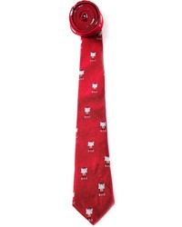 Cravate imprimée rouge