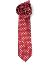 Cravate imprimée rouge Lanvin