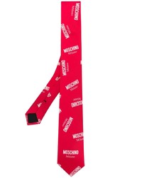 Cravate imprimée rouge Moschino