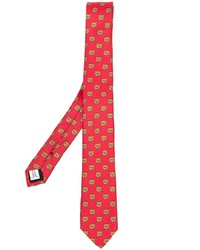Cravate imprimée rouge Moschino