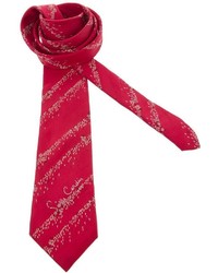 Cravate imprimée rouge Pierre Cardin