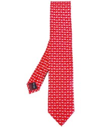 Cravate imprimée rouge Salvatore Ferragamo