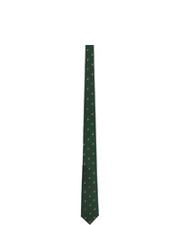 Cravate imprimée vert foncé Gucci