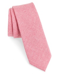 Cravate tressée rose