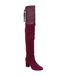 Cuissardes en daim bordeaux Stuart Weitzman