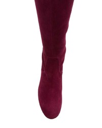 Cuissardes en daim bordeaux Stuart Weitzman