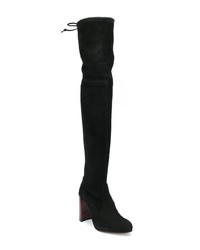 Cuissardes en daim noires Stuart Weitzman