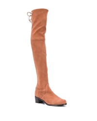 Cuissardes en daim roses Stuart Weitzman