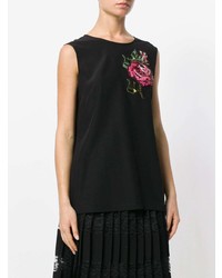 Débardeur à fleurs noir Dolce & Gabbana