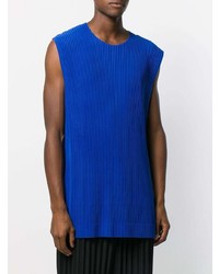 Débardeur bleu Homme Plissé Issey Miyake