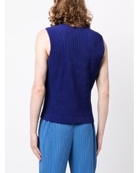 Débardeur bleu Homme Plissé Issey Miyake