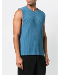 Débardeur bleu Homme Plissé Issey Miyake