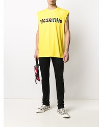 Débardeur brodé jaune Moschino