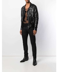 Débardeur brodé noir Saint Laurent