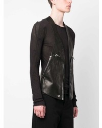 Débardeur en cuir noir Rick Owens