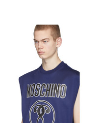 Débardeur imprimé bleu marine Moschino