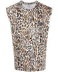 Débardeur imprimé léopard marron Moschino