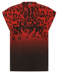 Débardeur imprimé léopard rouge Dolce & Gabbana