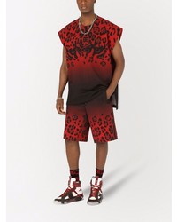 Débardeur imprimé léopard rouge Dolce & Gabbana