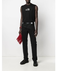 Débardeur imprimé noir et blanc DSQUARED2