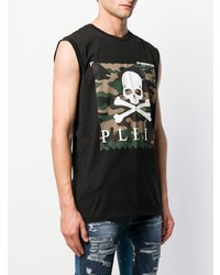 Débardeur imprimé noir Philipp Plein